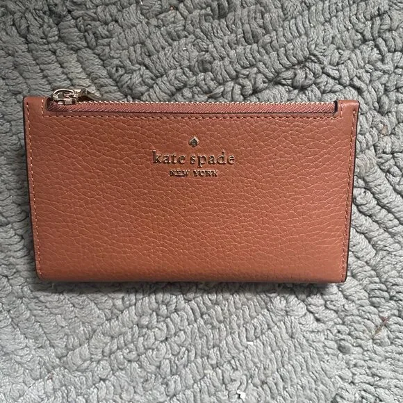 Kate Spade Leila Small Slim Bifold Wallet Warm Gingerbread Brown - Picture 1 of 7